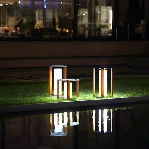 Designer solar outdoor lights — APOLLO portable solar lanterns and AURORA solar pole lights — Casa Valour Australia