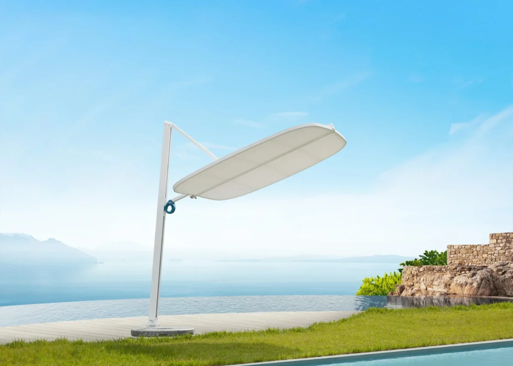Luxury patio umbrellas — Pininfarina WING, award-winning TEKNO R and LEVIA outdoor umbrellas — Casa Valour Australia